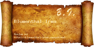 Blumenthal Irma névjegykártya