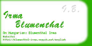 irma blumenthal business card